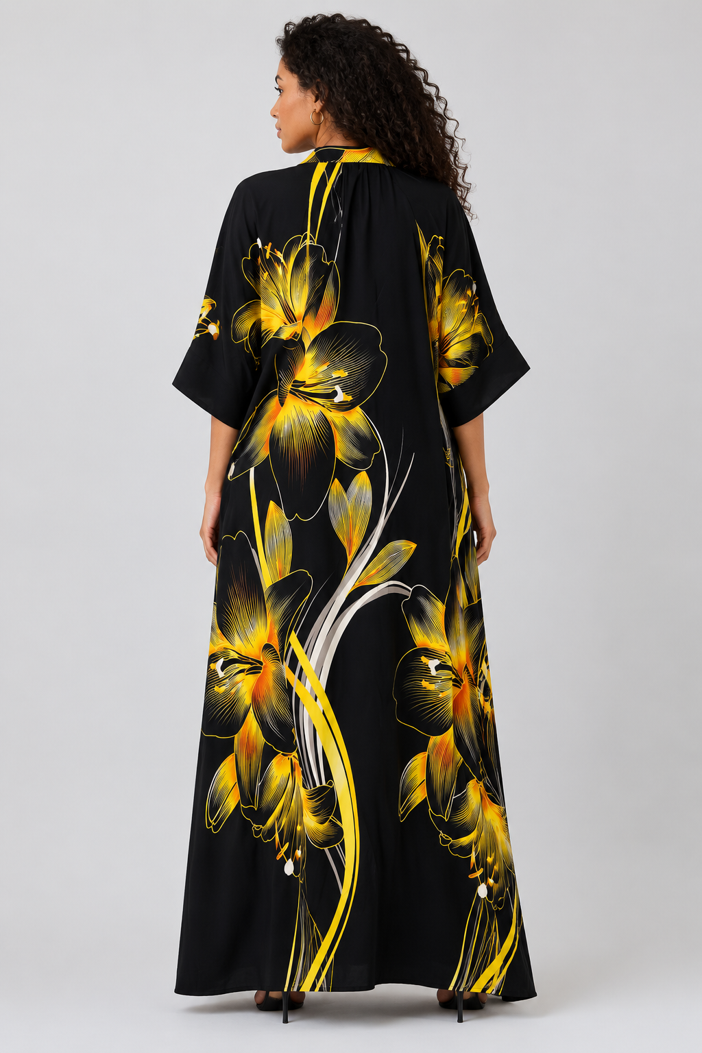 Midnight Bloom Kaftan | Statement Floral Maxi Dress