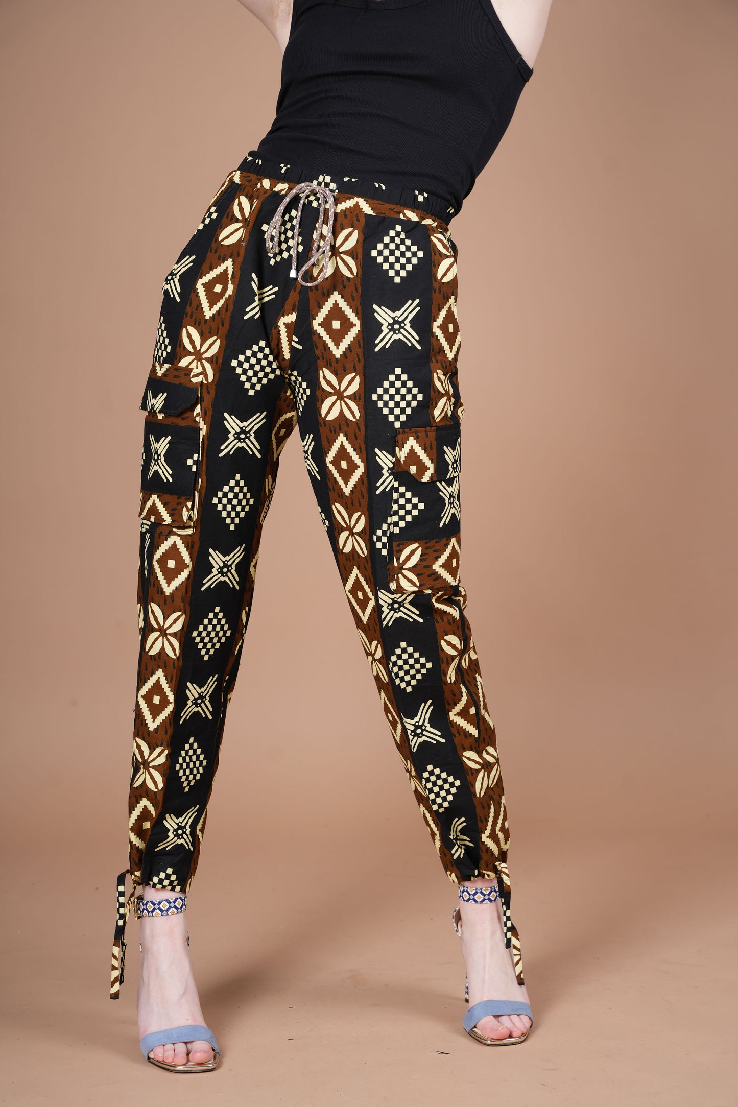 Unisex Ankara Mud Cloth Cargo Trouser