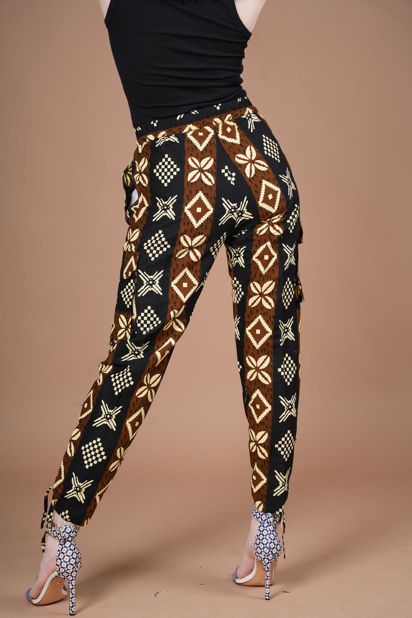 Unisex Ankara Mud Cloth Cargo Trouser