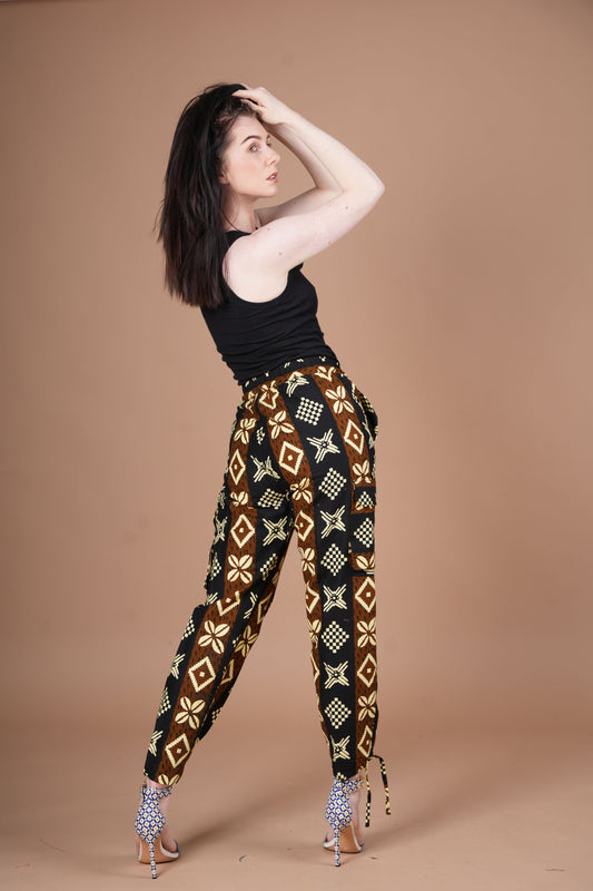 Unisex Ankara Mud Cloth Cargo Trouser