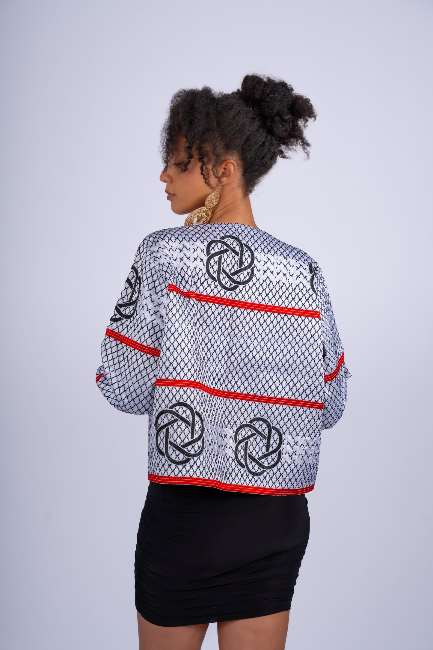 Akwete Gridline Crop Jacket | Contemporary Womenswear