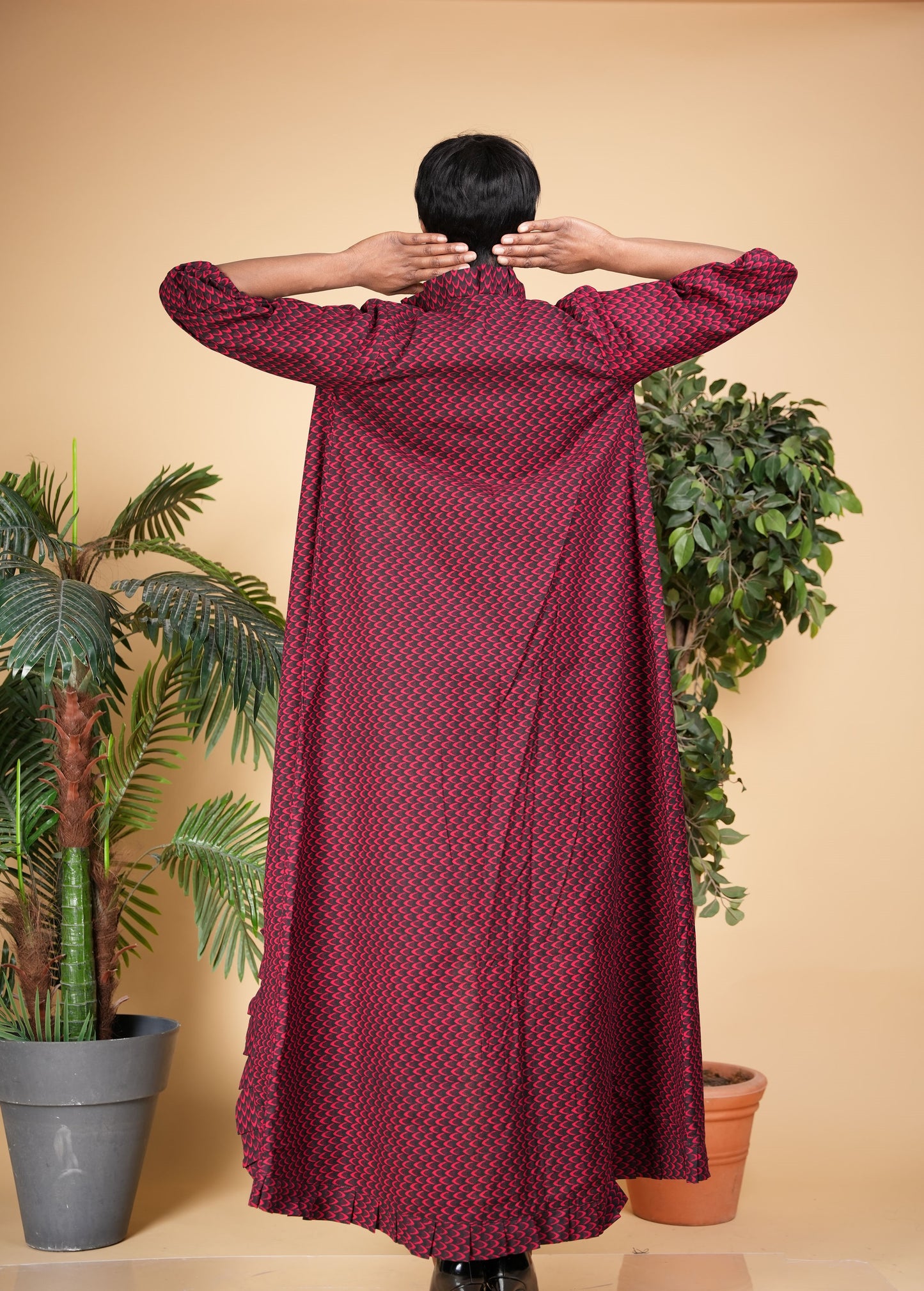 Free flowy Red Ankara Kimono