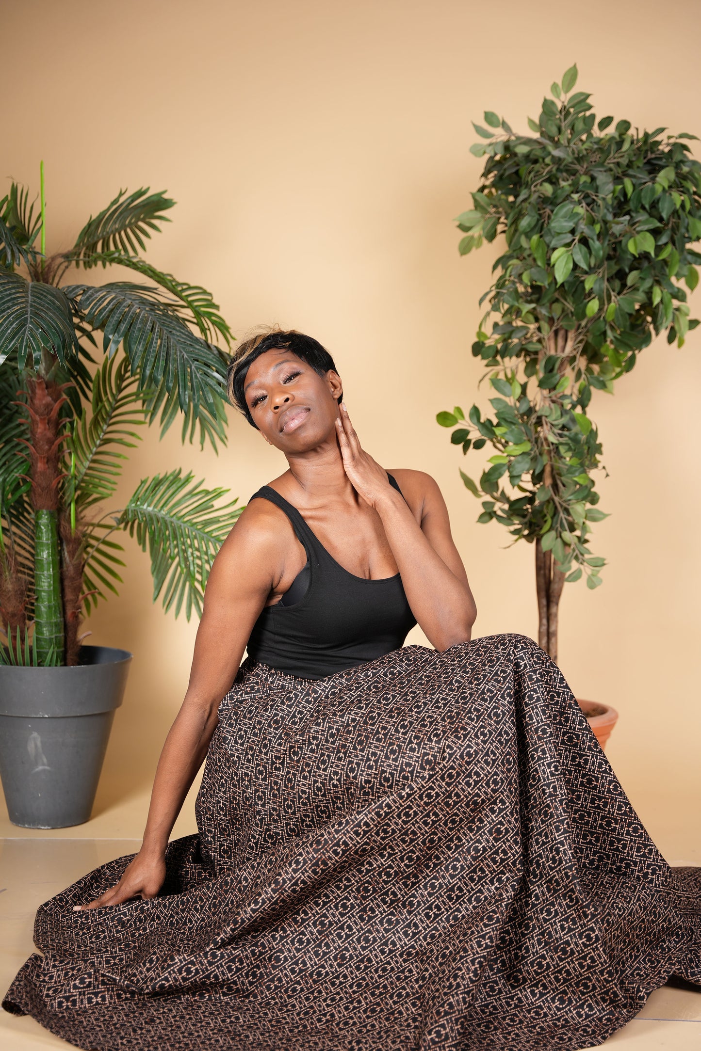 Mud cloth Maxi Skirt