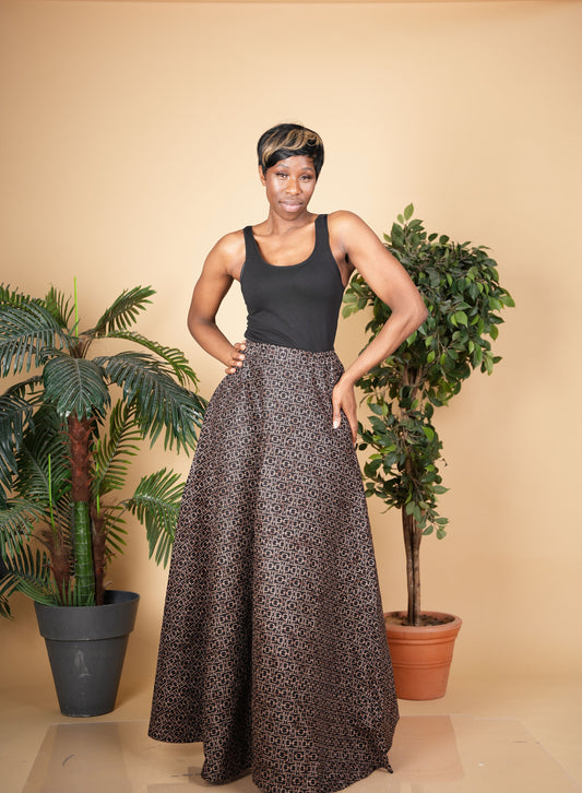 Mud cloth Maxi Skirt
