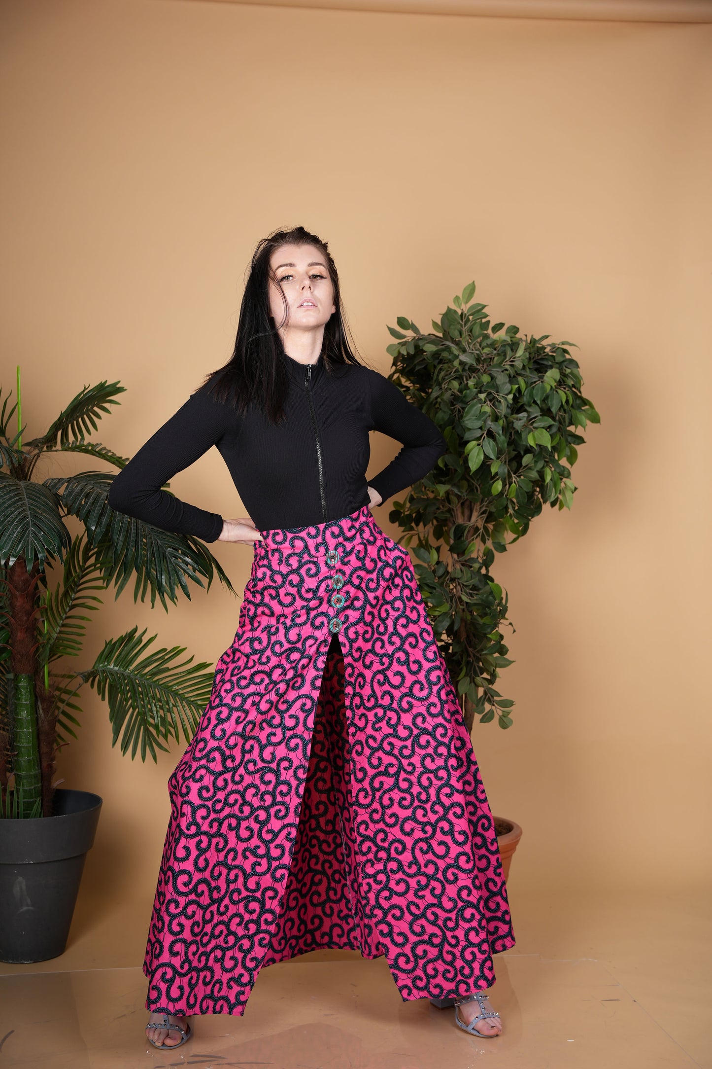 Pink Maxi Ankara Skirt
