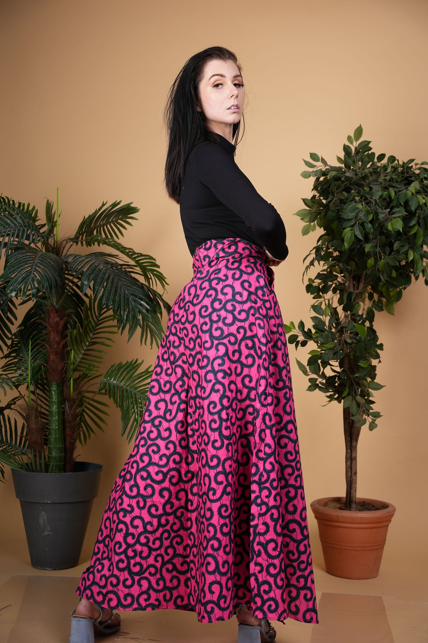 Pink Maxi Ankara Skirt
