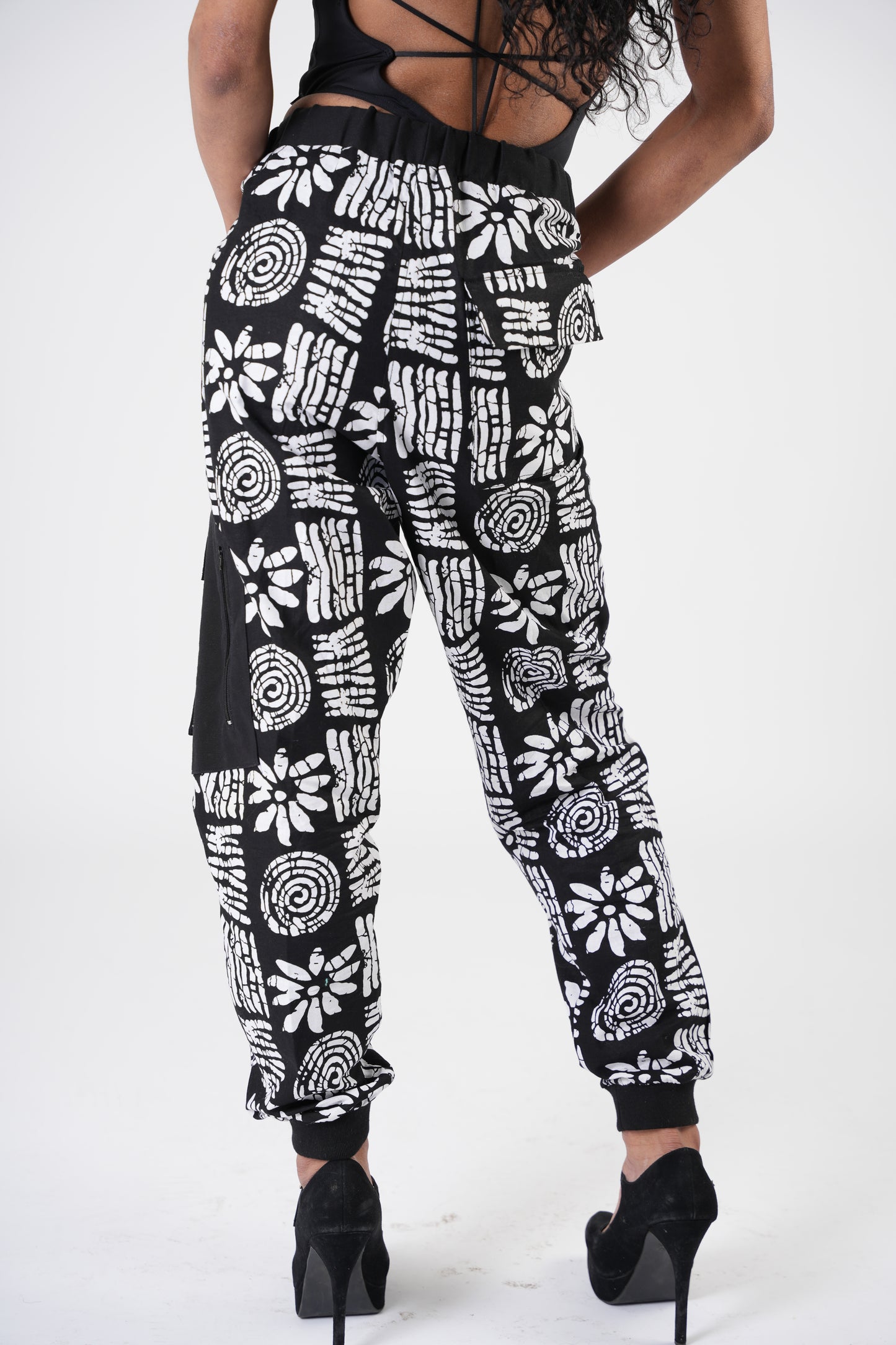 Black and White Unisex Combat Trouser