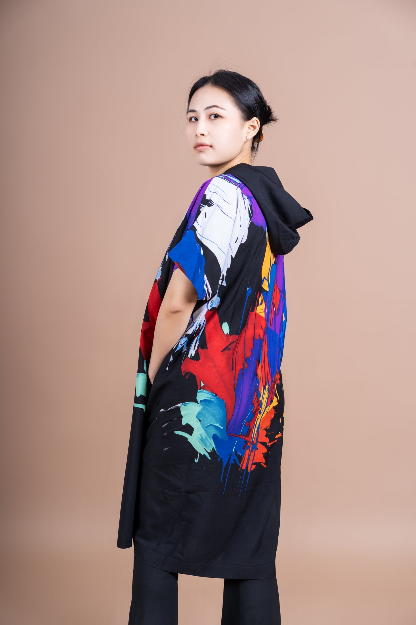 Hooded Top (Abstract Motion) | Contemporary Casualwear