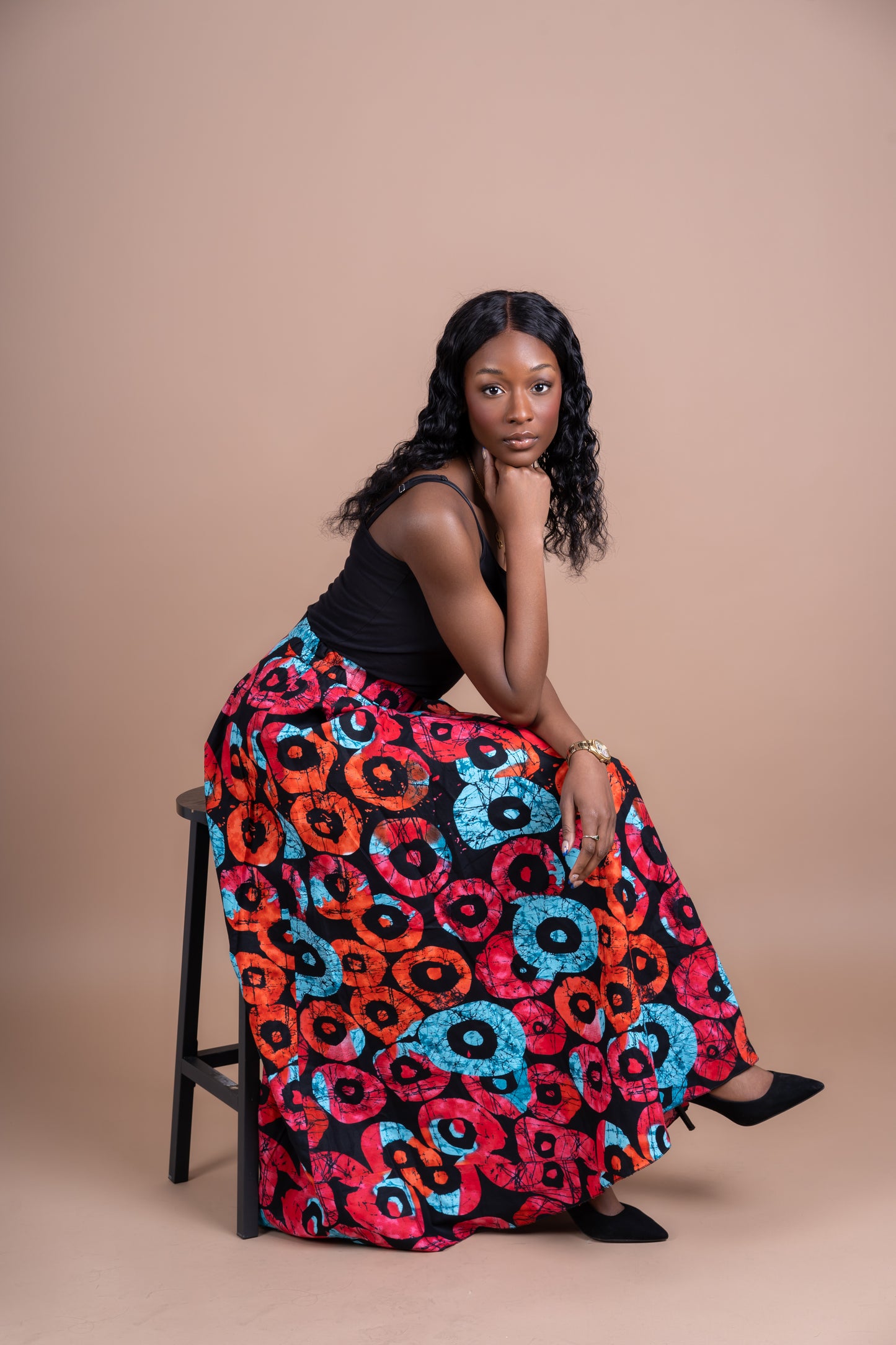 Mud Print Maxi Skirt