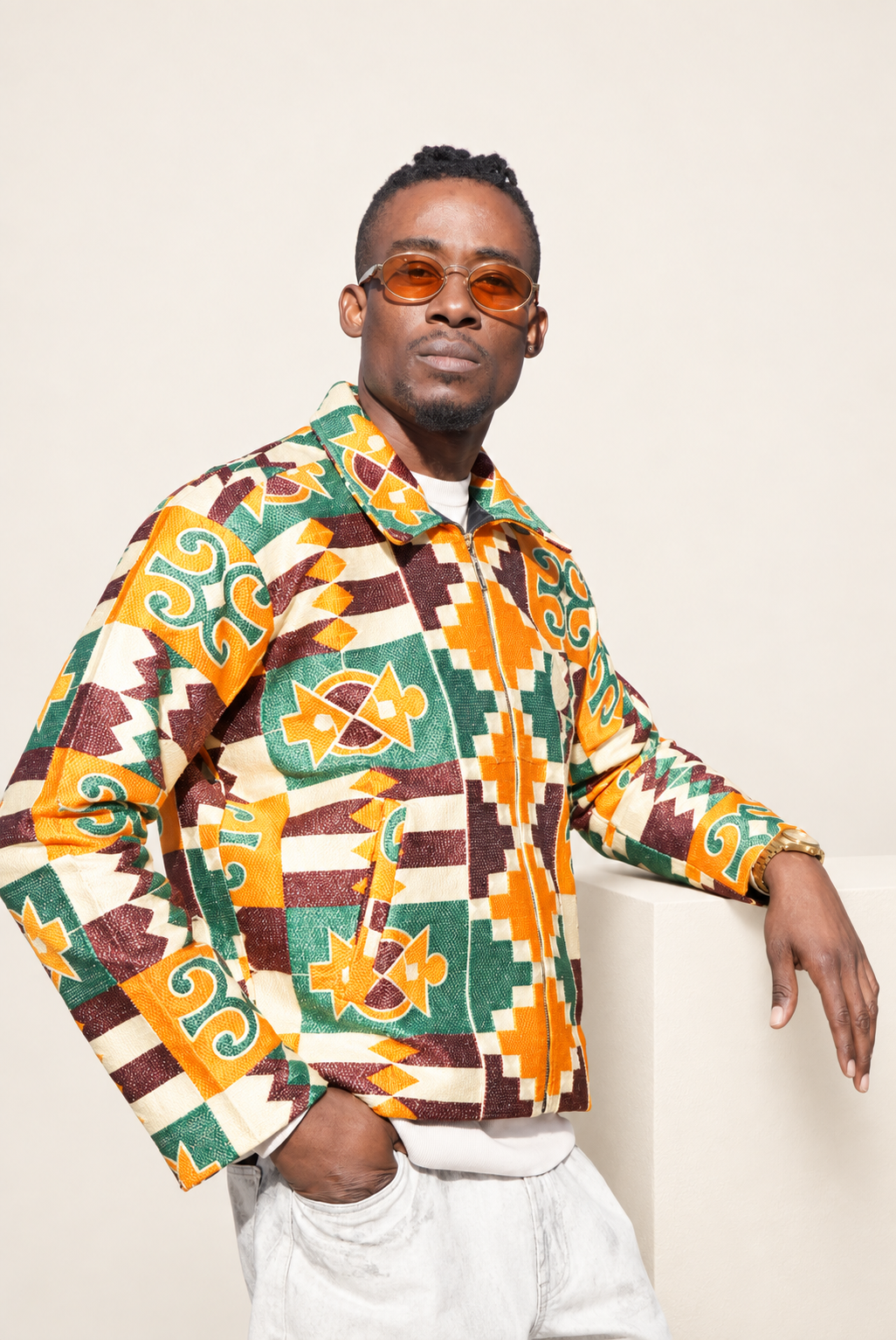 Akwete-George Relic Print Jacket