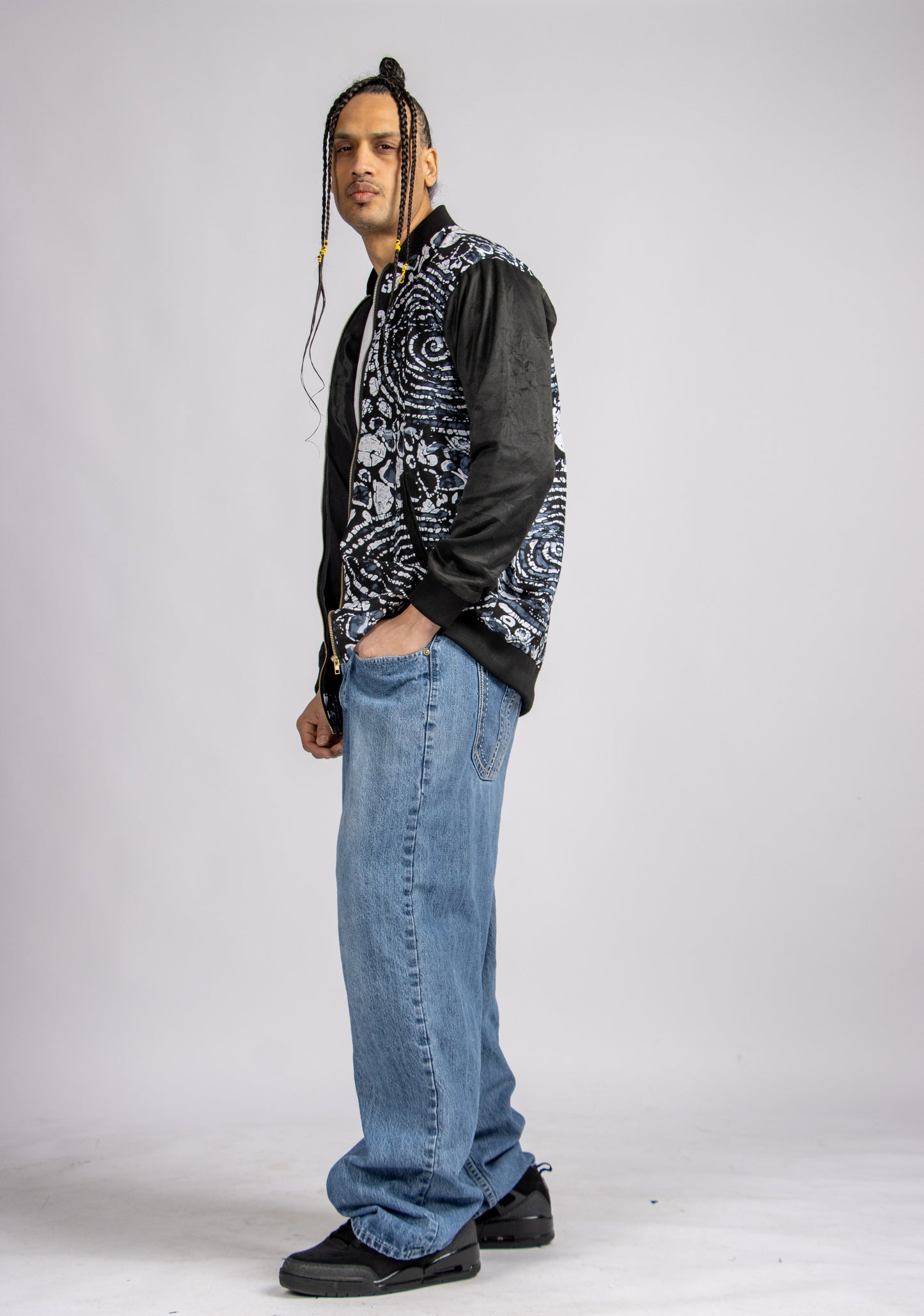 Ankara Print Bomber Jacket