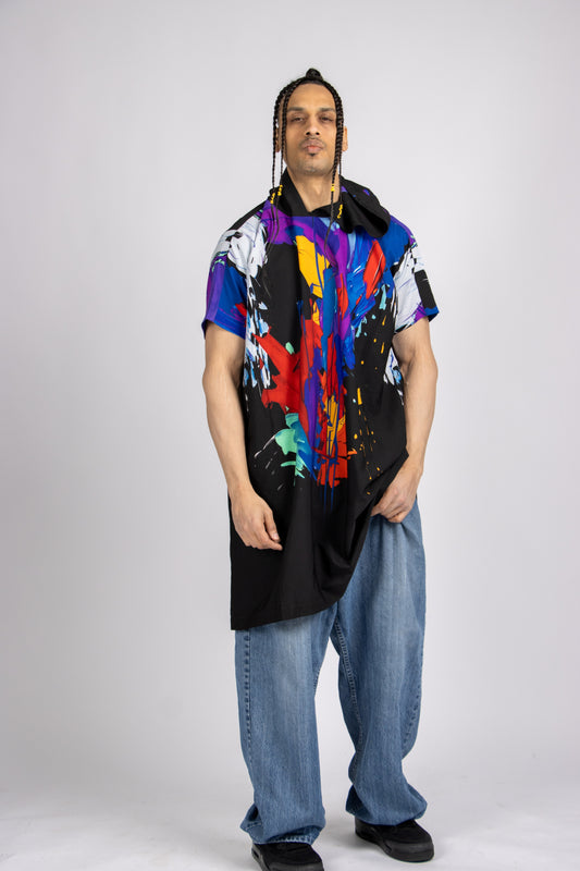 Oversize Short Sleeve Hoodie Top