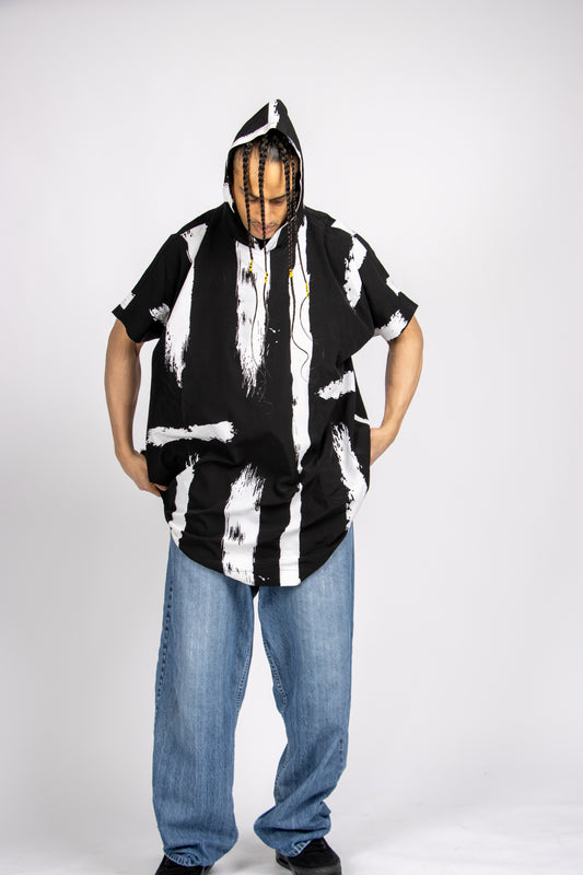 Oversized Short Sleeve Hoodie Top