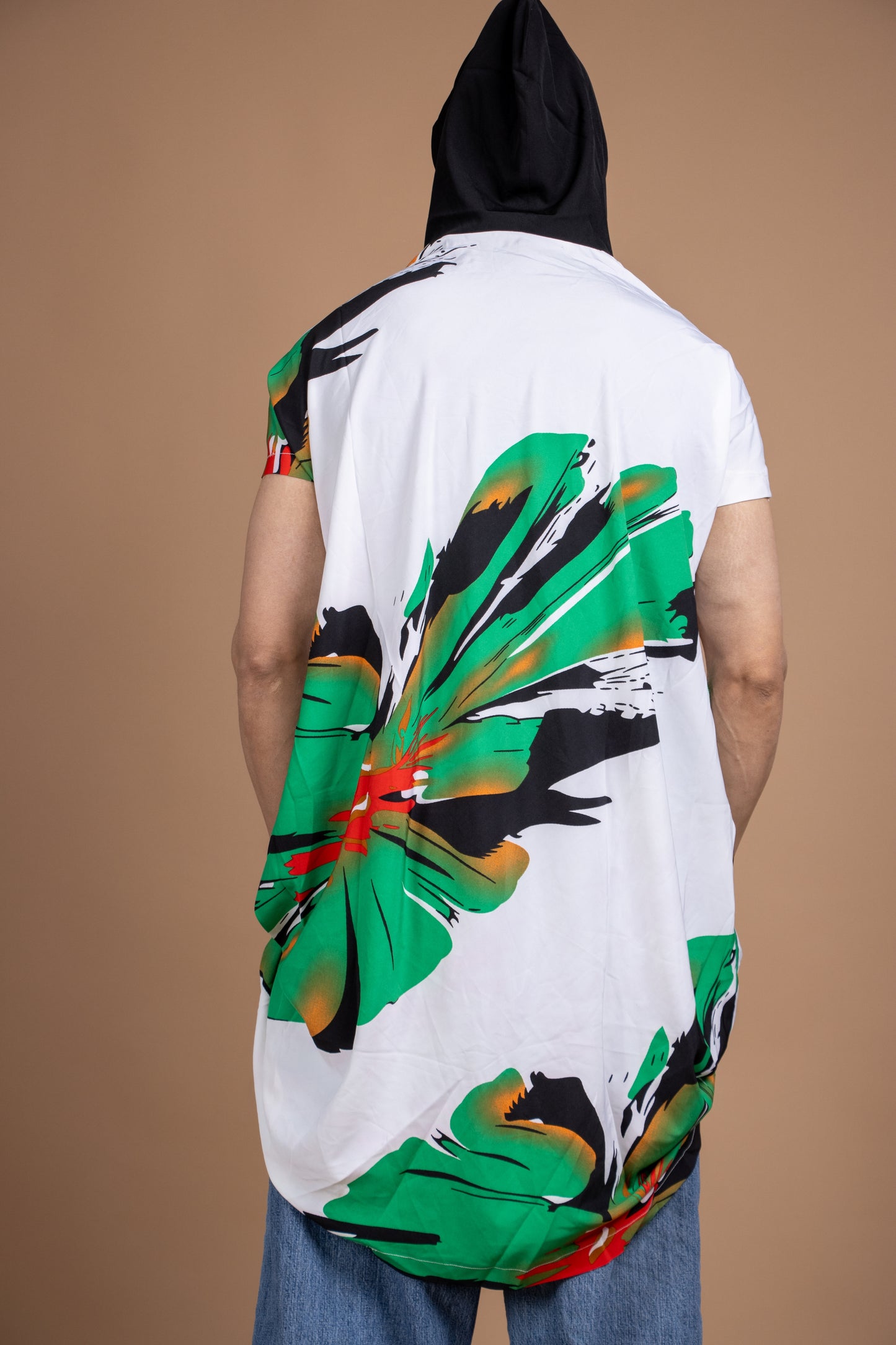Oversize floral Short Sleeve Hoodie Top