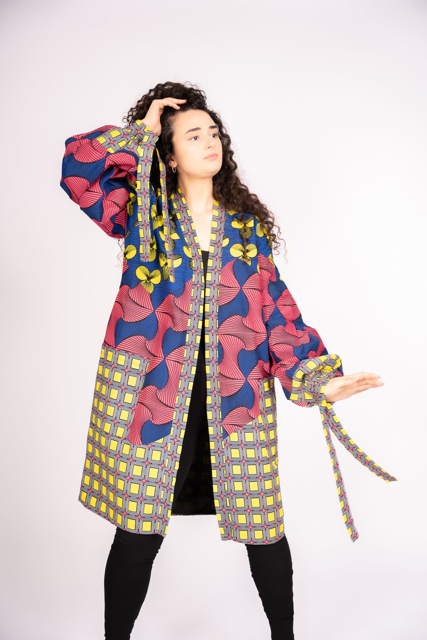 Multi colour ankara print kimono