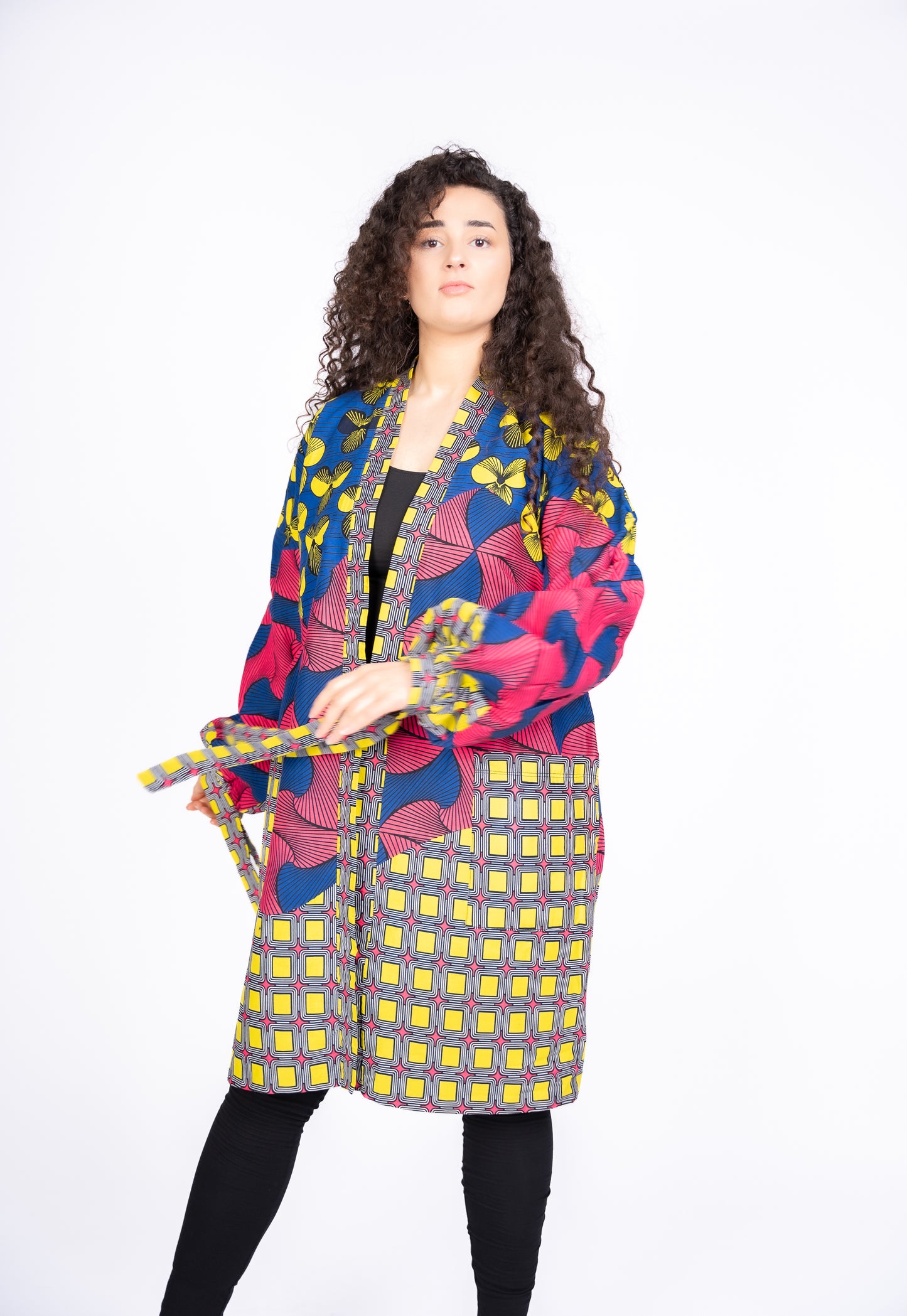 Multi colour ankara print kimono
