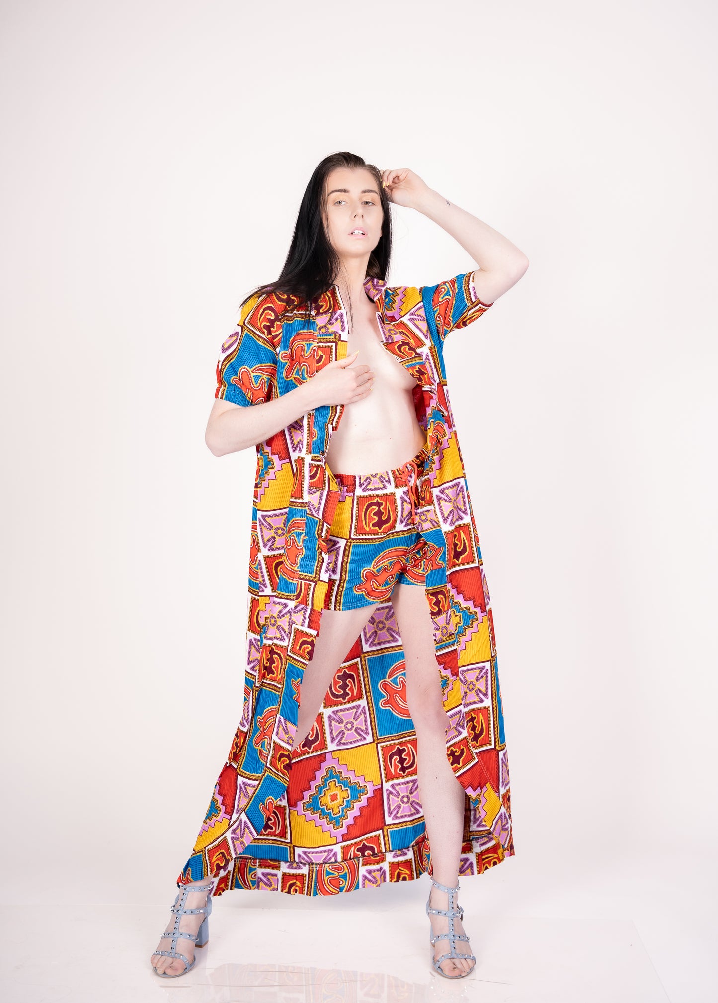 Crepe Ankara Kimono