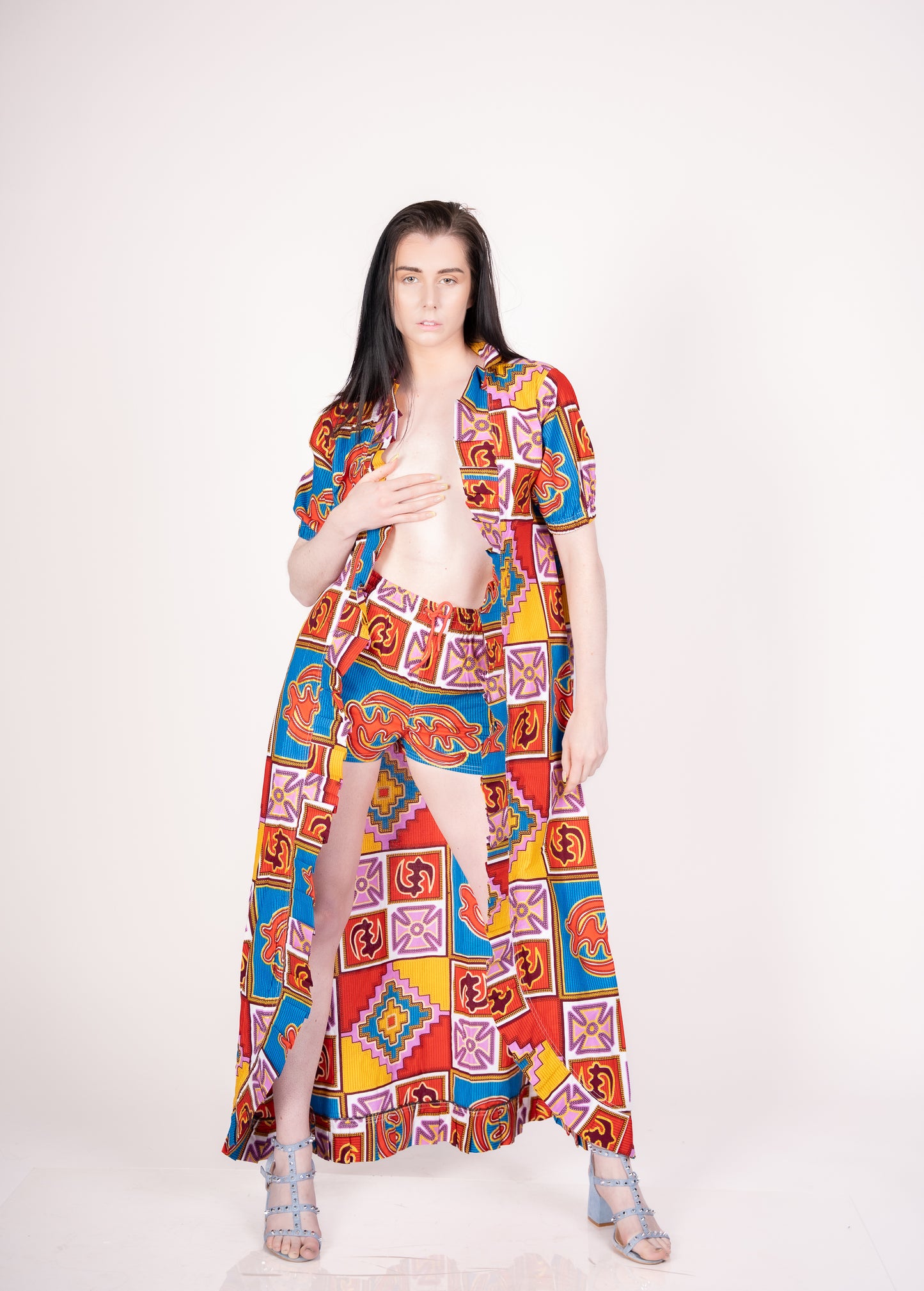 Crepe Ankara Kimono