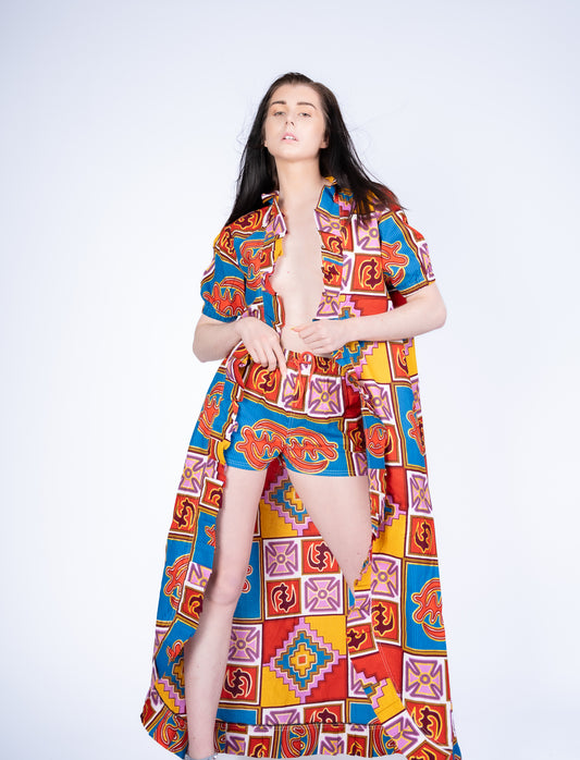 Crepe Ankara Kimono