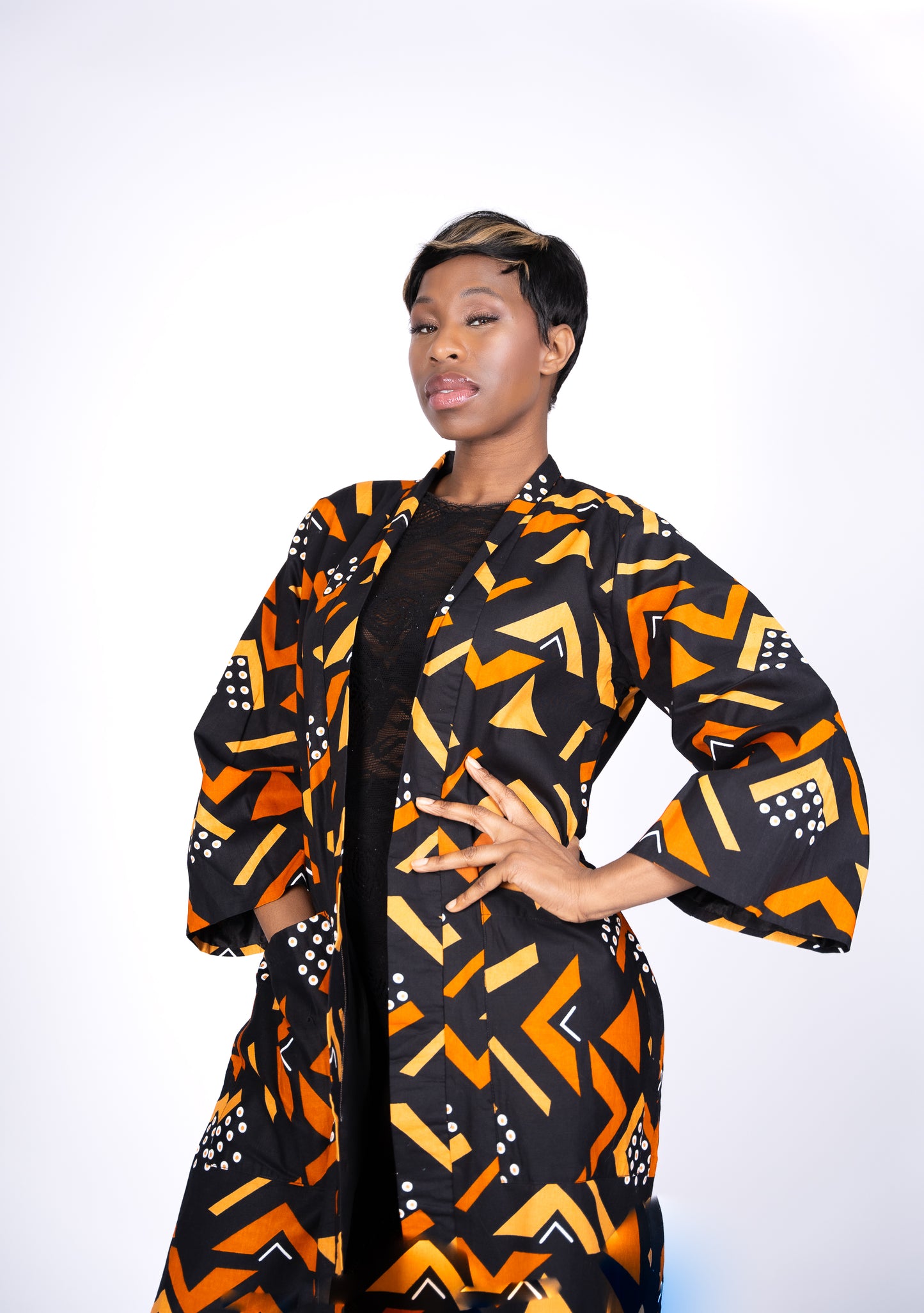 Bogolan mud cloth Ankara Kimono