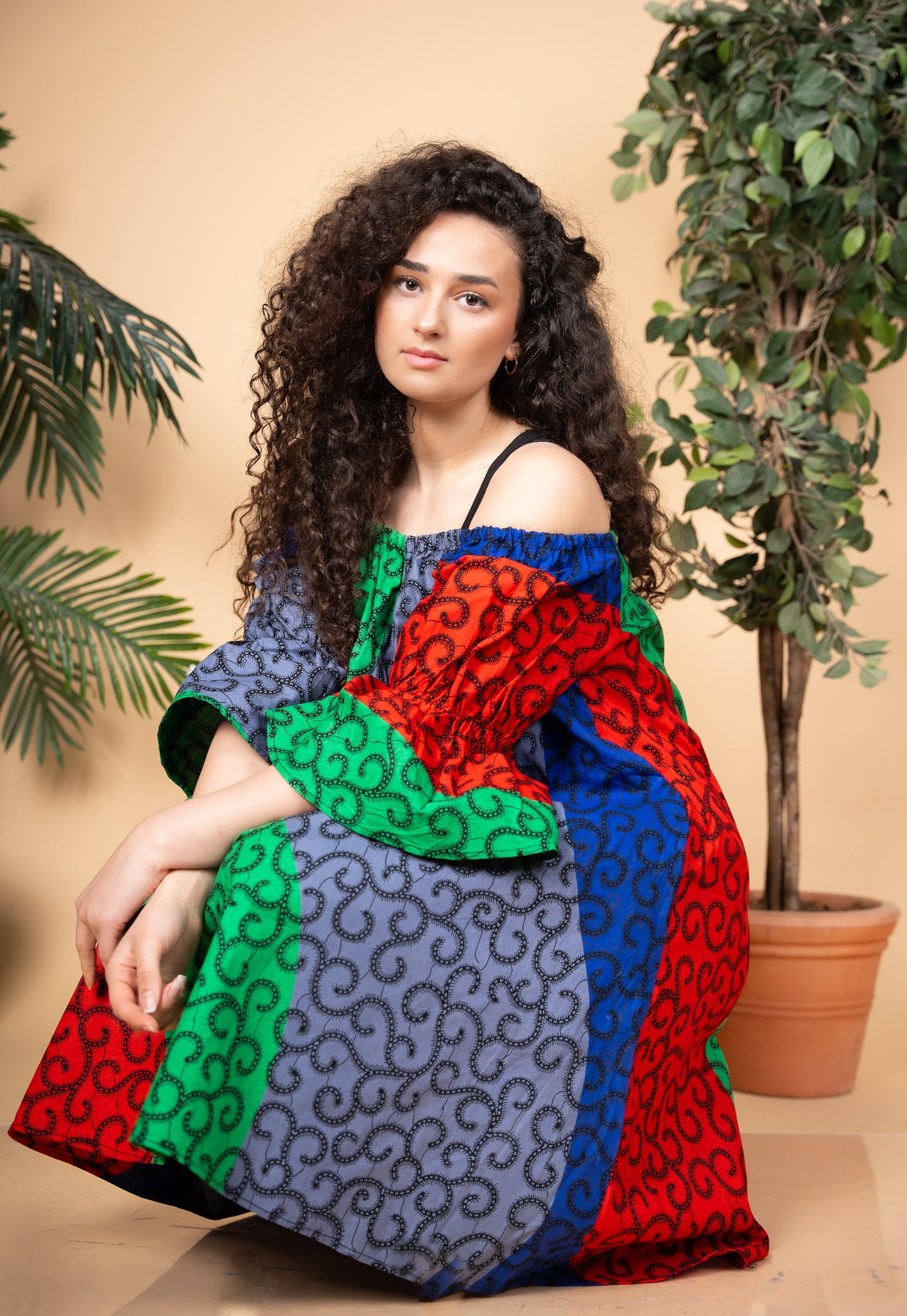 Macaroni Print Ankara Dress