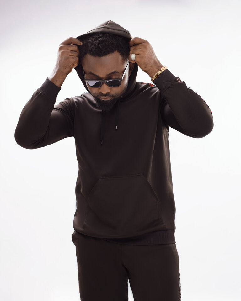 Brown Ankara Hoodie Set