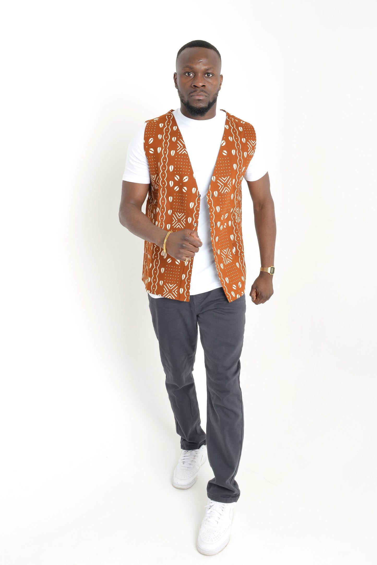 Cowrie Shells Print Waistcoat