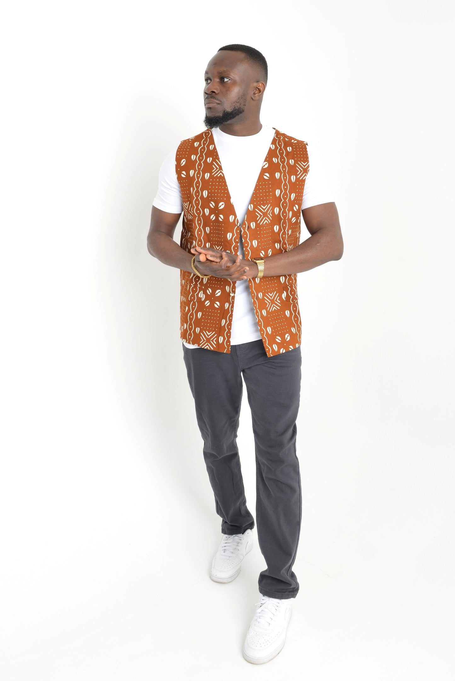 Cowrie Shells Print Waistcoat