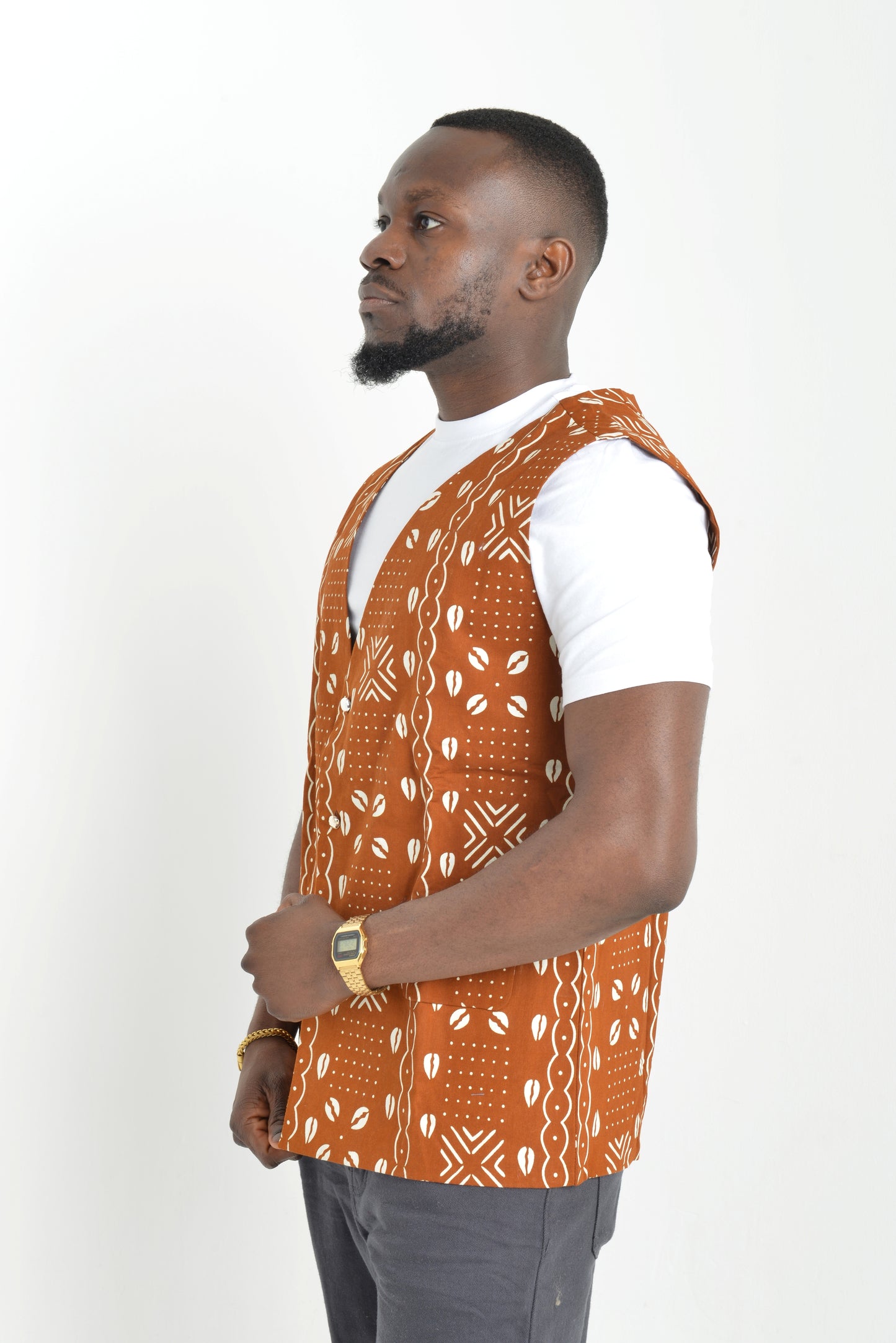 Cowrie Shells Print Waistcoat