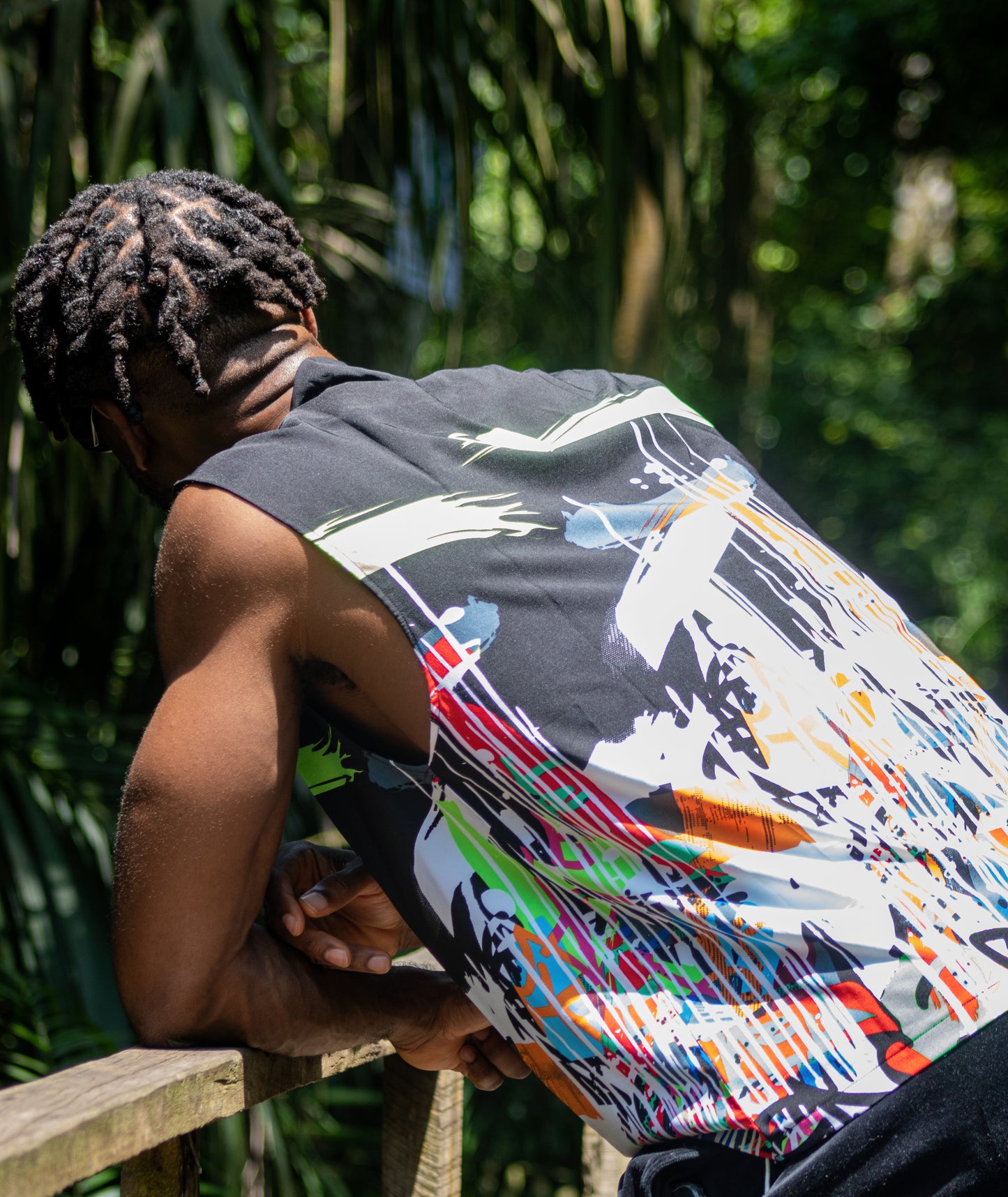 Abstract Art colour splash sleeveless top