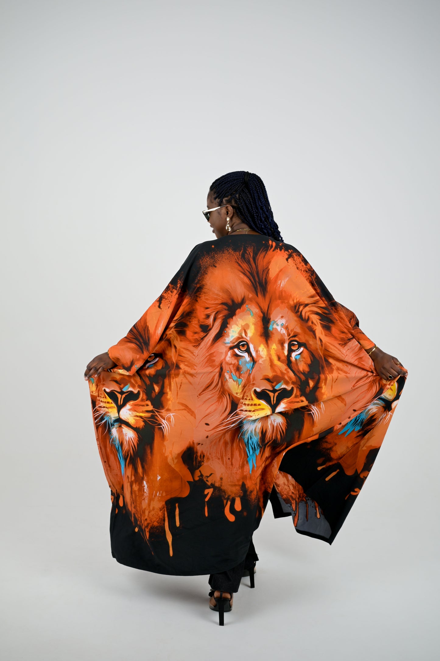 Lion Head Print Kimono