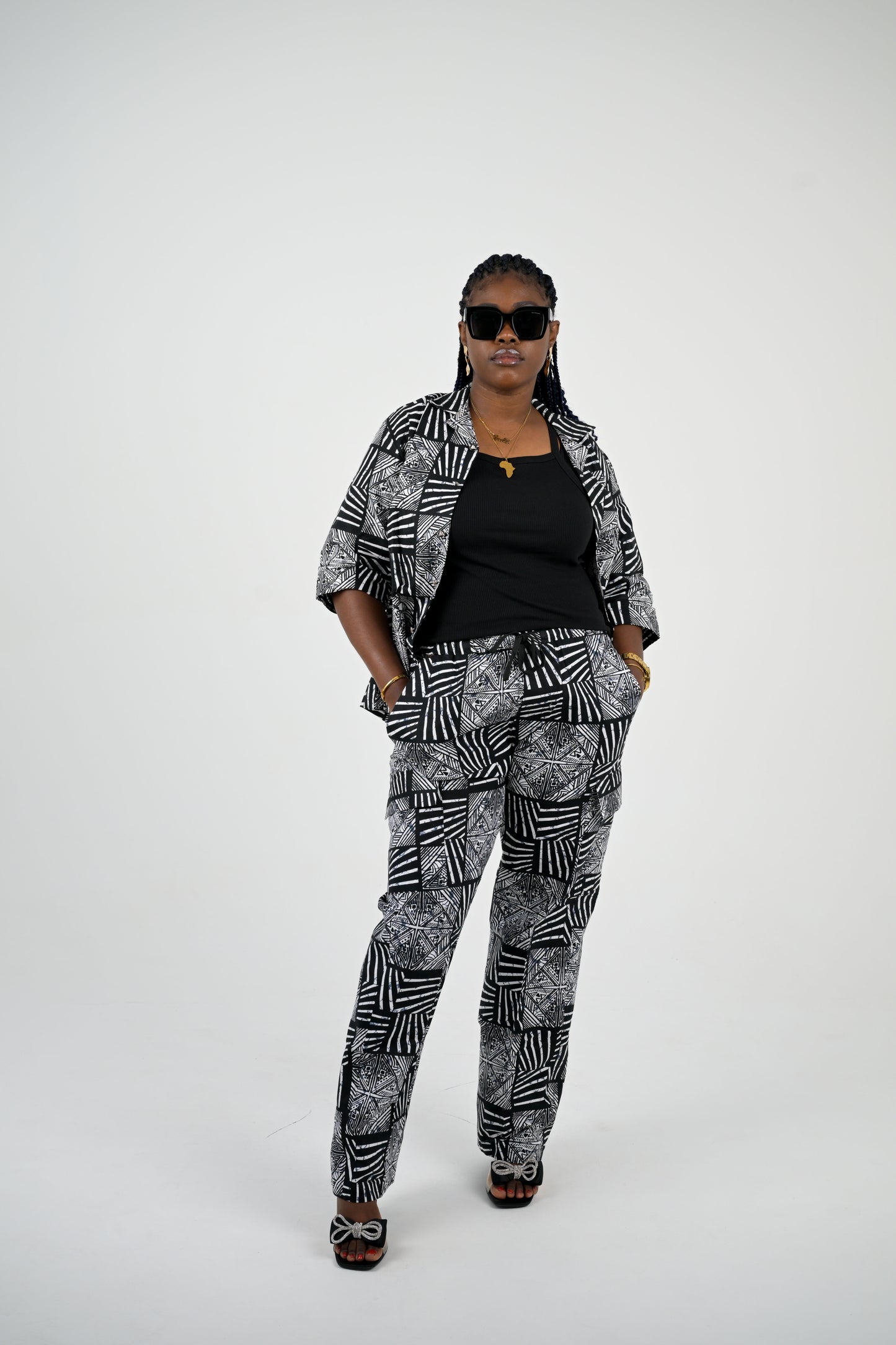 Monochrome Tribal Geometric Print Set