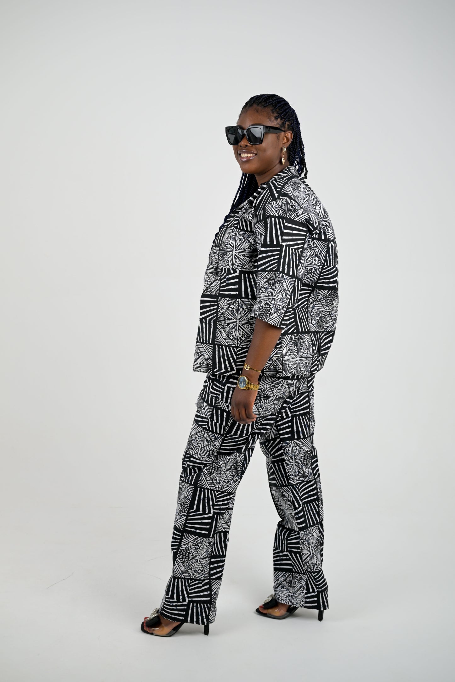 Monochrome Tribal Geometric Print Set