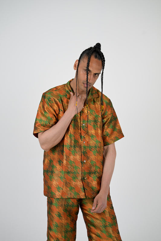 Houndstooth check pattern 2 piece set