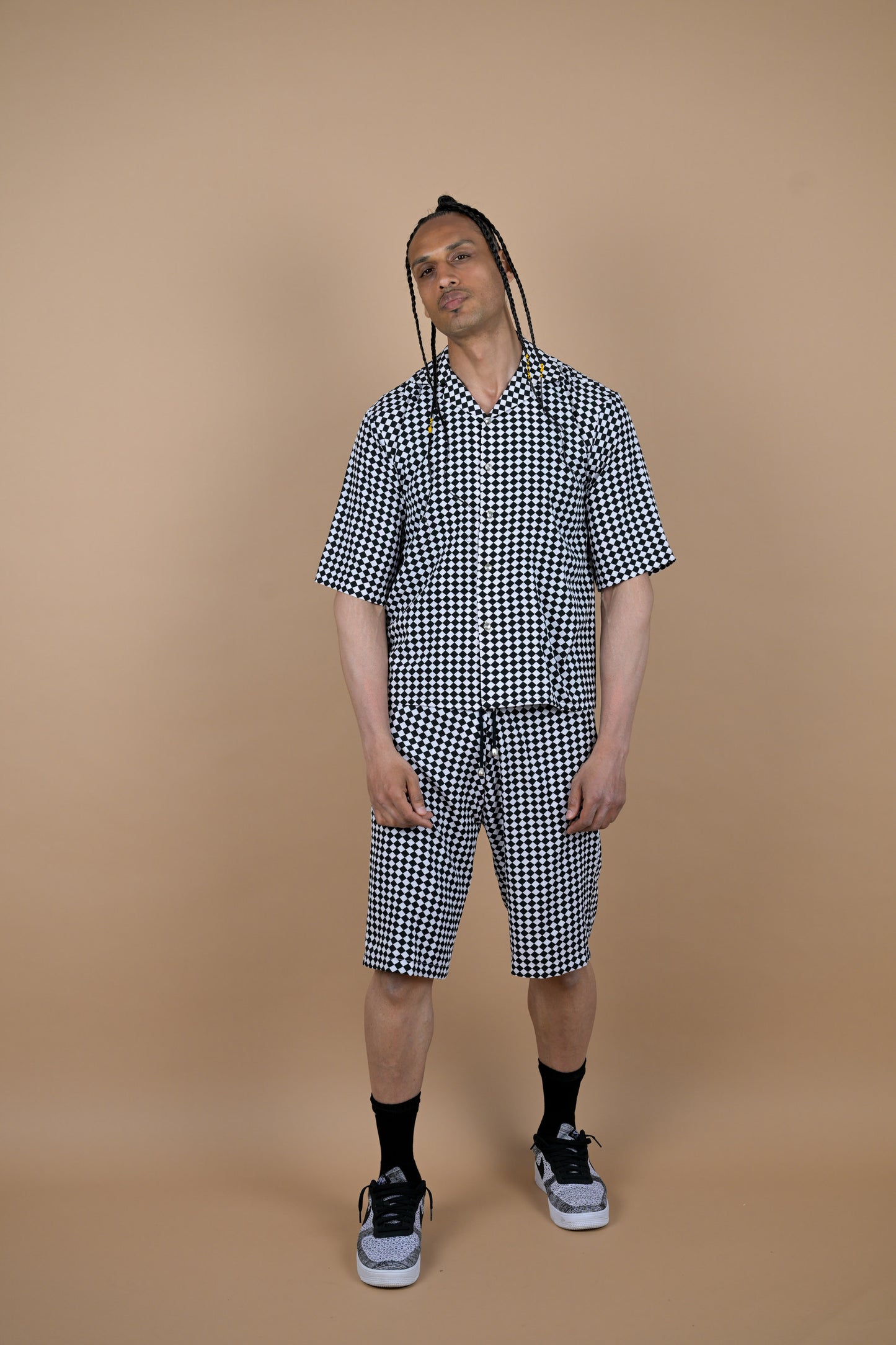 Black and White Checkered Pattern 2 Piece Set