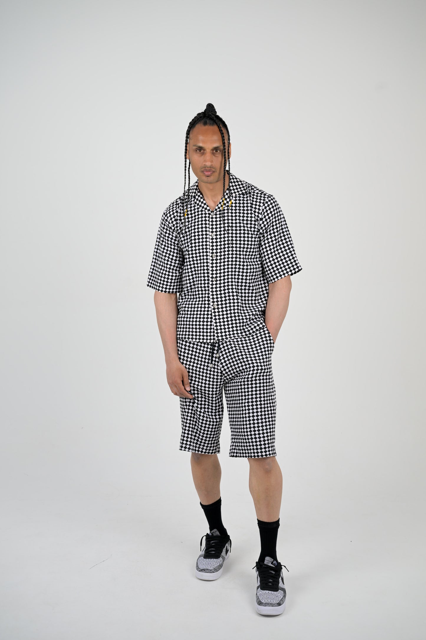 Black and White Checkered Pattern 2 Piece Set