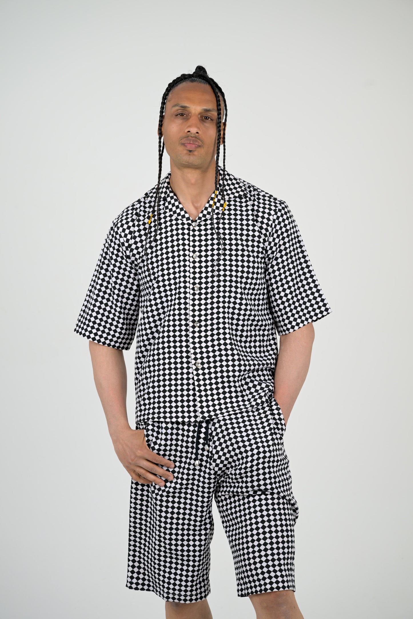 Black and White Checkered Pattern 2 Piece Set