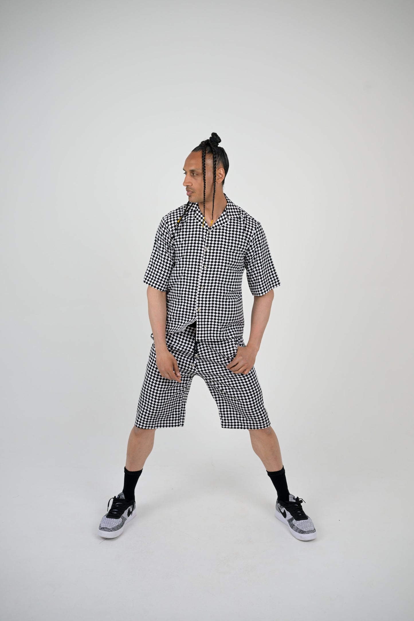 Black and White Checkered Pattern 2 Piece Set