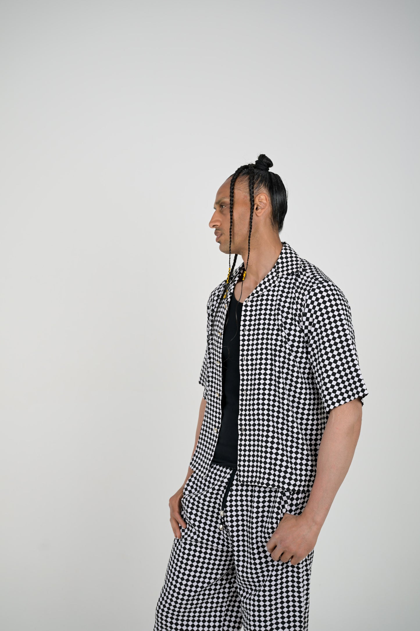 Black and White Checkered Pattern 2 Piece Set