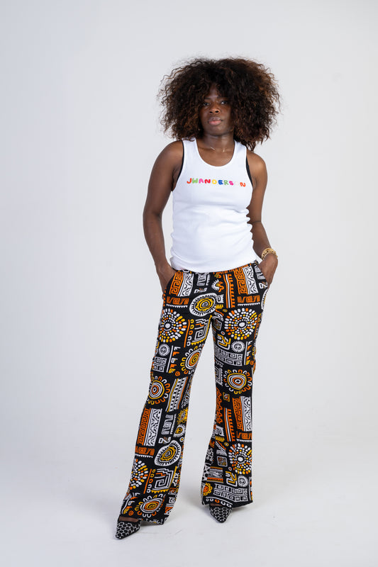 Tribal Print straight cut trouser