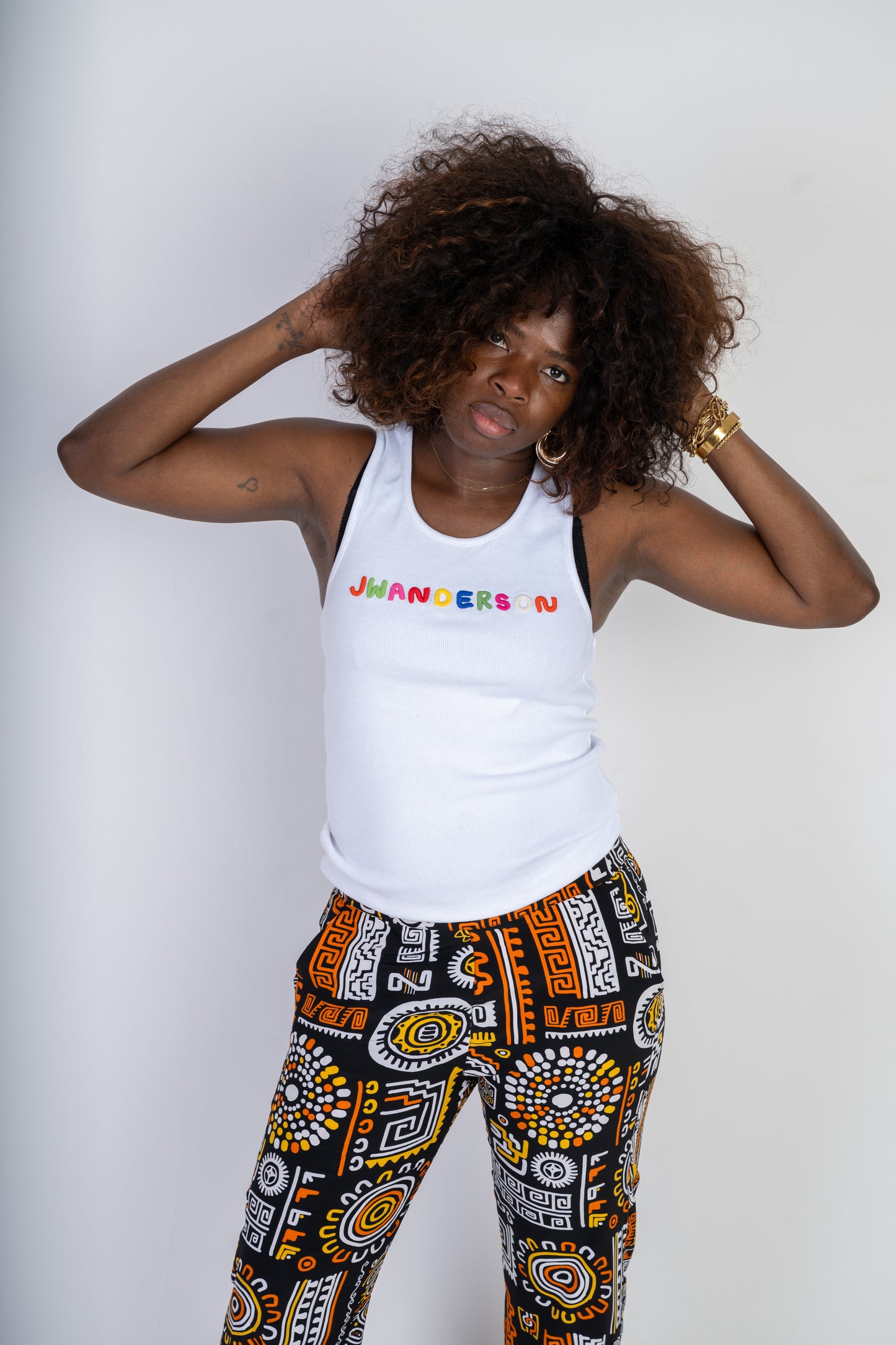 Tribal Print straight cut trouser