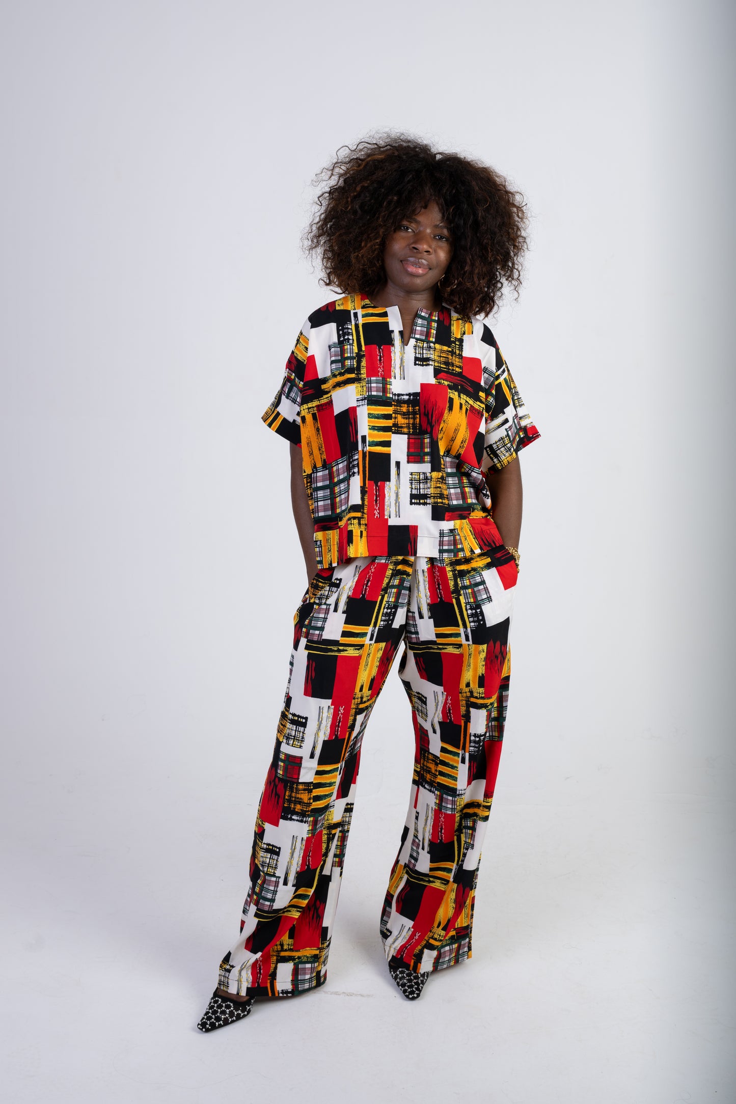 Abstract Tribal Wax Print 2 piece set