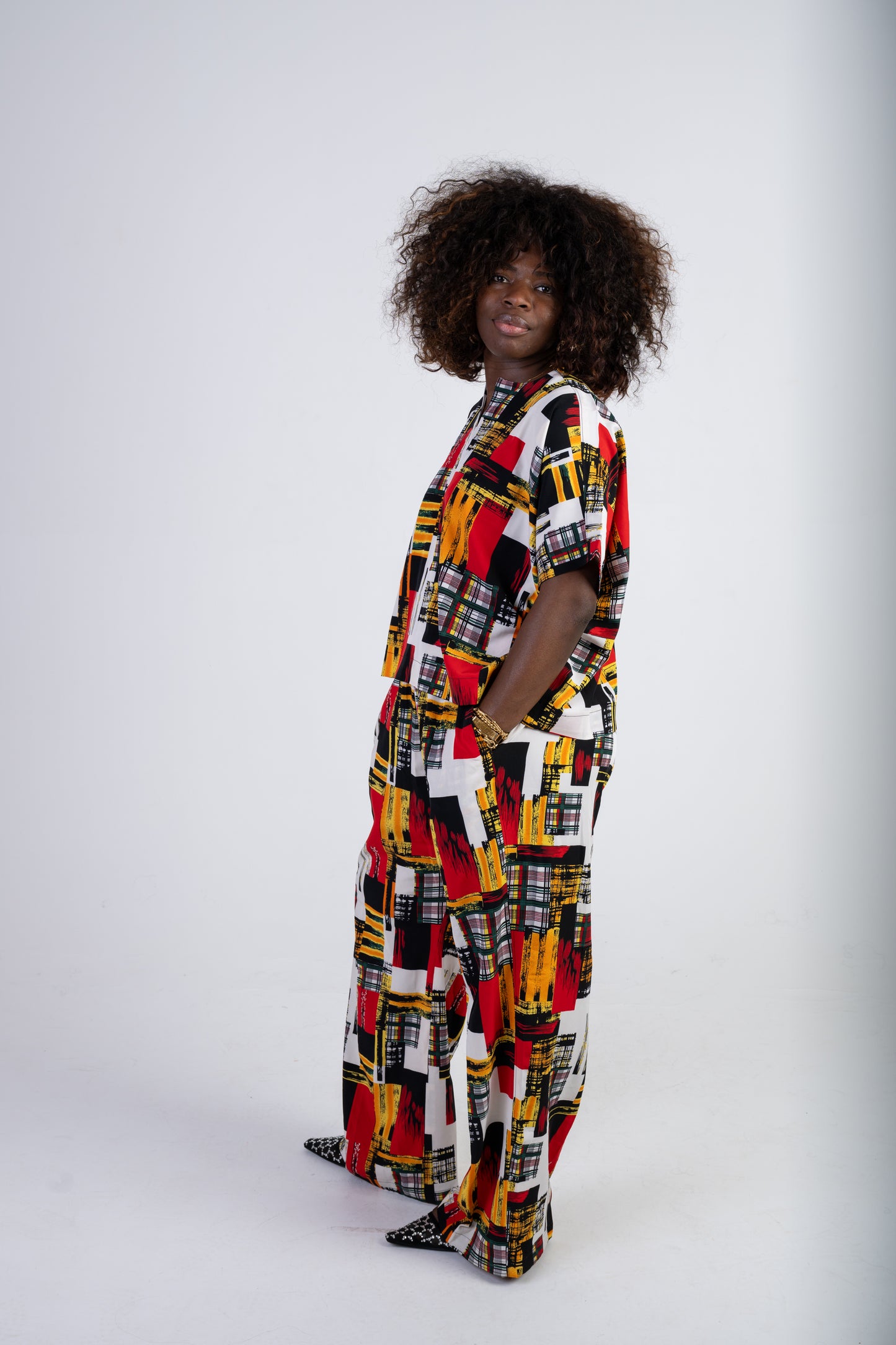 Abstract Tribal Wax Print 2 piece set