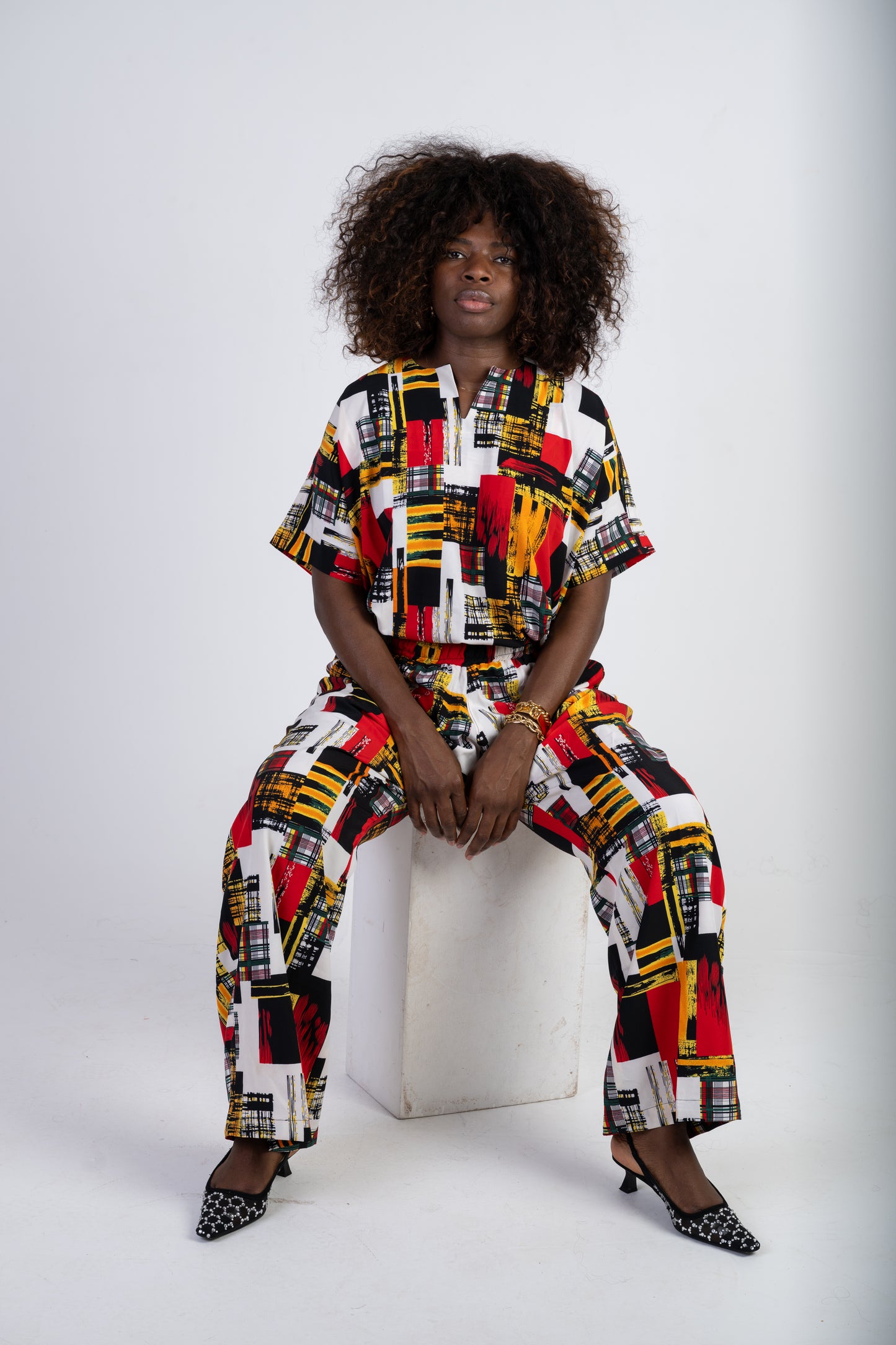 Abstract Tribal Wax Print 2 piece set