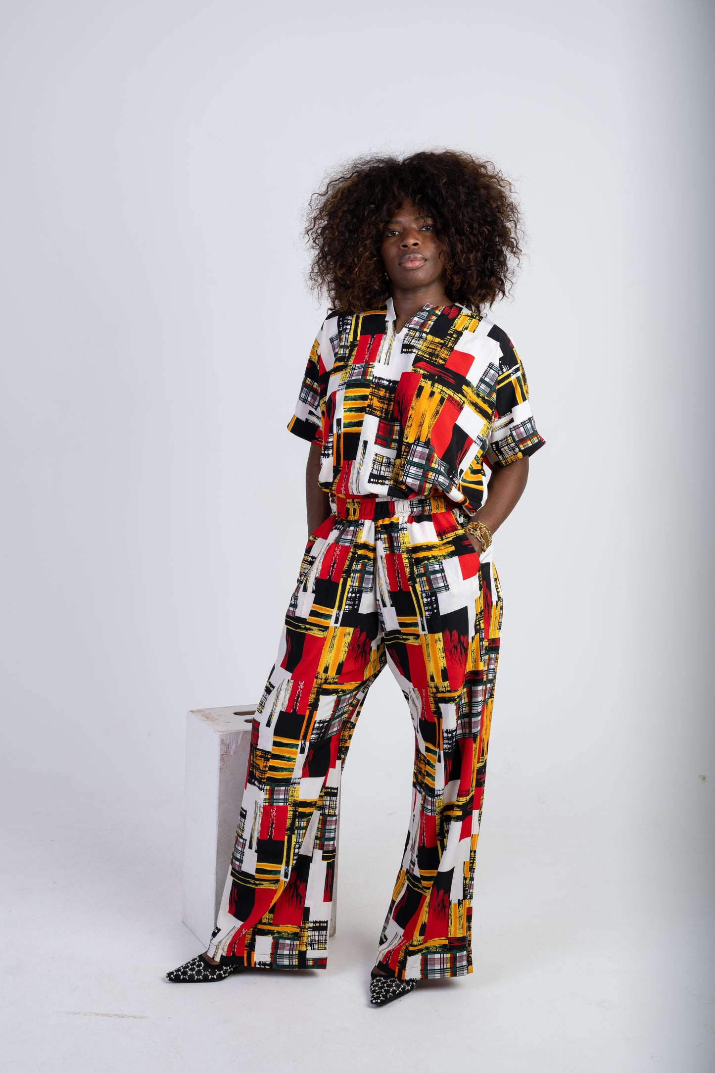 Abstract Tribal Wax Print 2 piece set