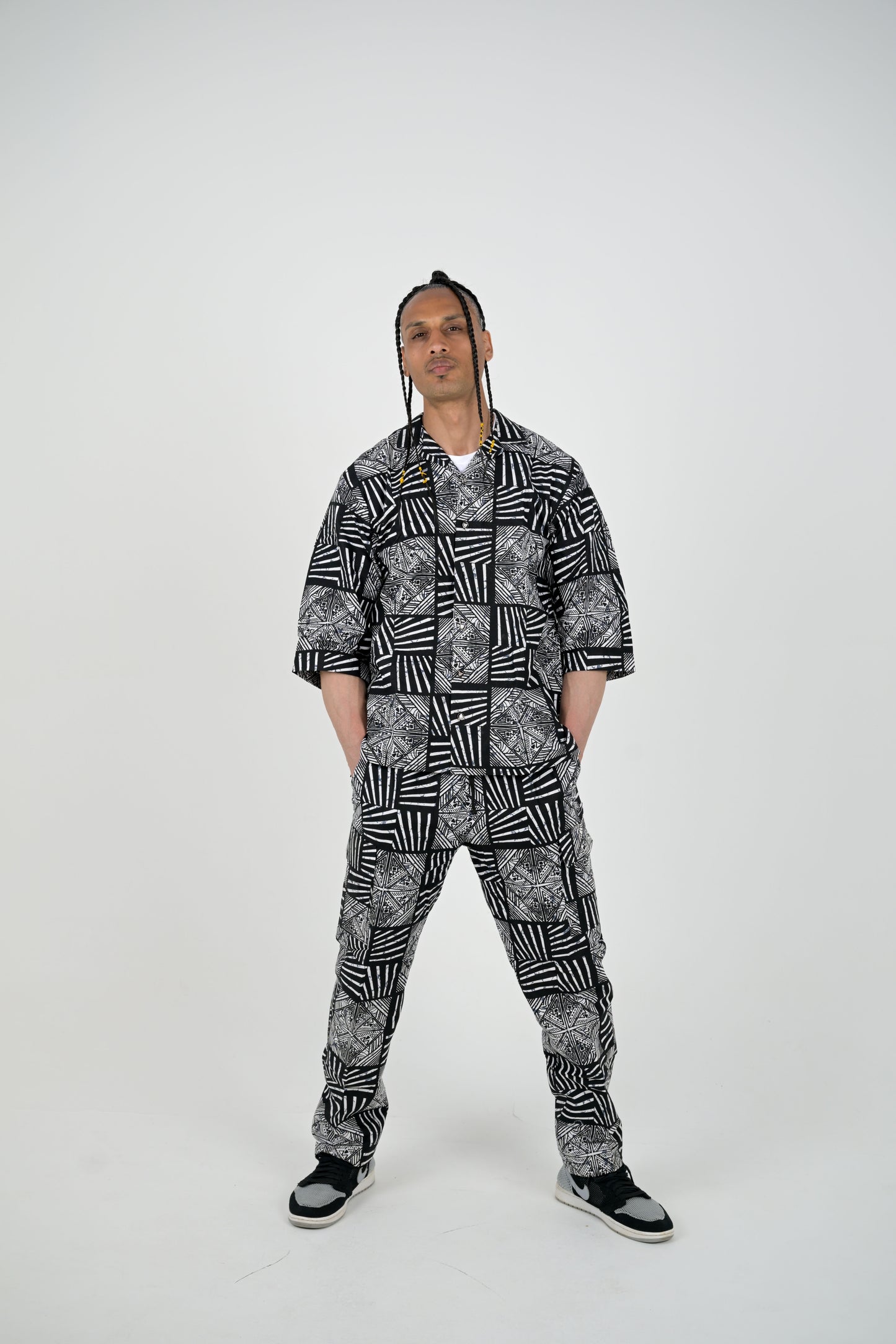 Monochrome Tribal Geometric Print Set