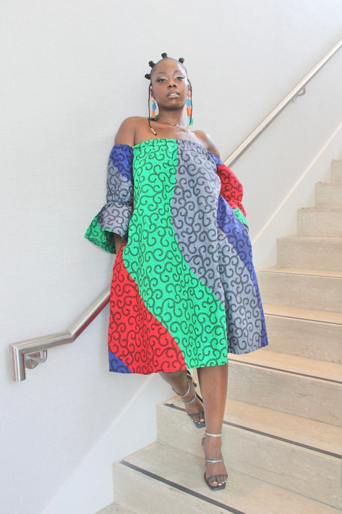 Macaroni Print Ankara Dress