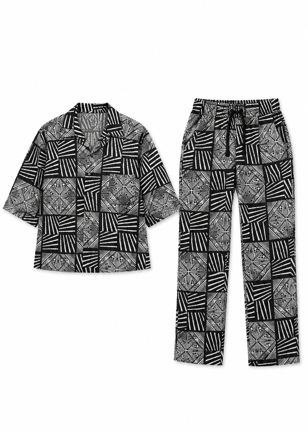 Monochrome Geometric Co-Ord Set | Contemporary Streetwear