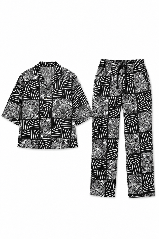 Monochrome Geometric Co-Ord Set | Contemporary Streetwear
