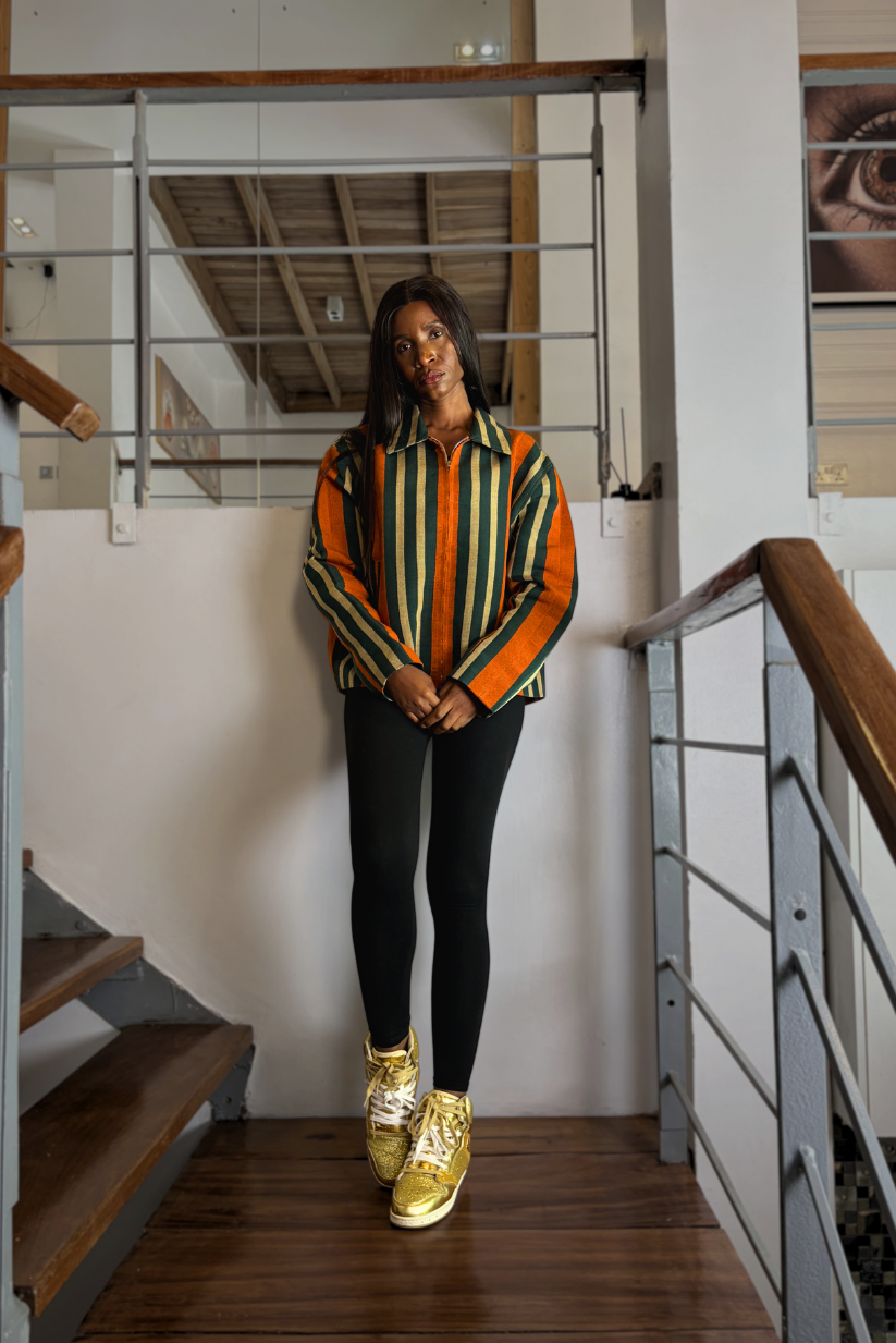 Aso-Oke Bomber Jacket - | Contemporary Streetwear